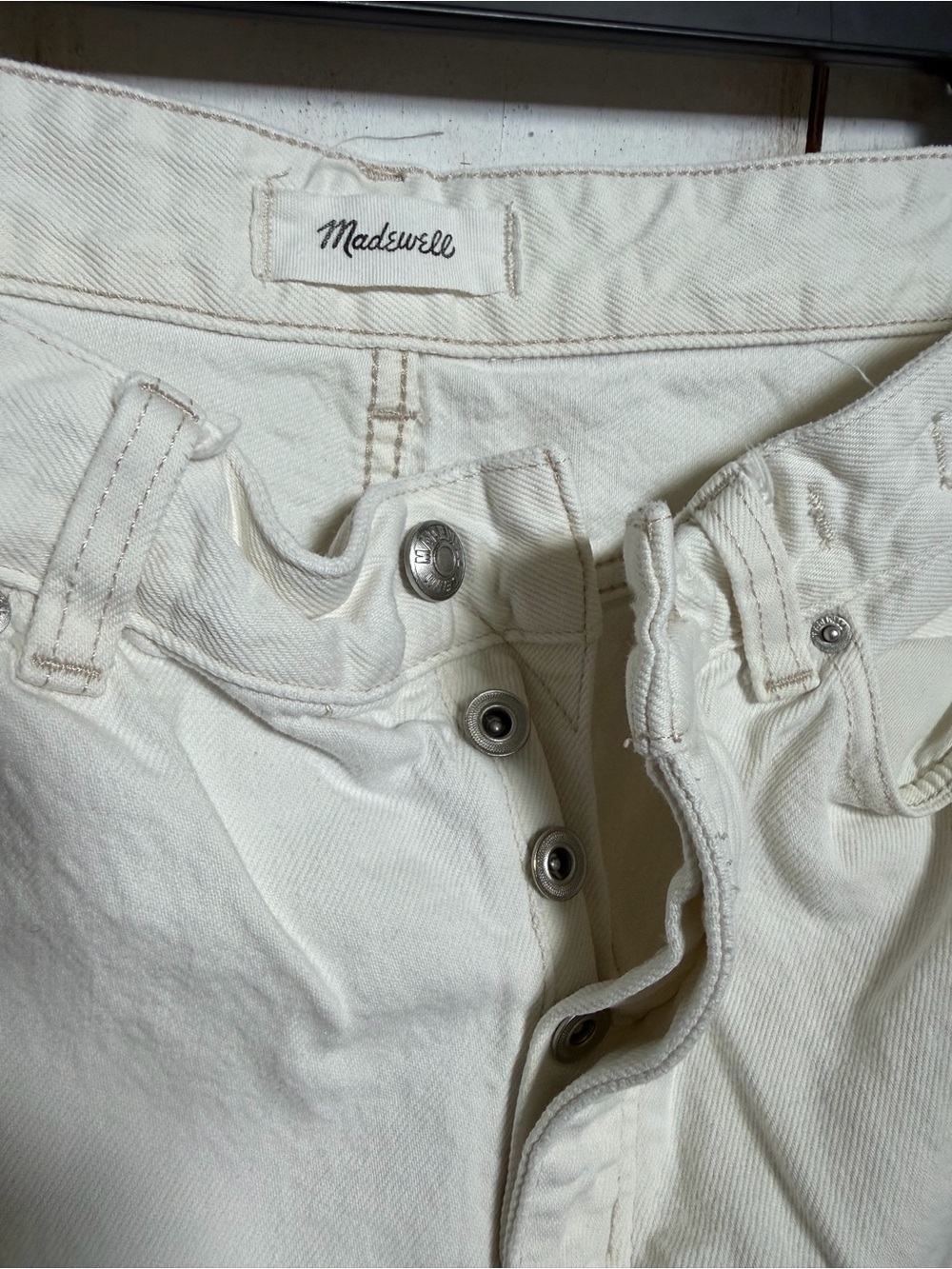 Madewell Men's Relaxed Off-White Denim Jeans - Picture 3 of 5
